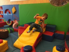 Conor in full flight in soft play